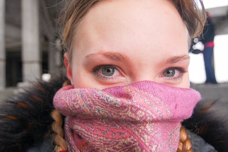 ZHELEZNODOROZHNIY, RUSSIA - March 9, 2008 - Rope jumping event held at the abandoned building construction site. Sports enthusiast groups organize such events for adrenaline lovers from all over Moscow districtのeditorial素材