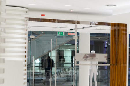 MOSCOW, RUSSIA - February 22, 2012 - New store at large shopping mall. Pre-opening dayのeditorial素材