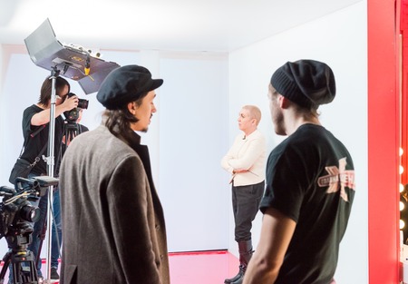 MOSCOW, RUSSIA - January 30, 2015 - TV show filming backstageのeditorial素材