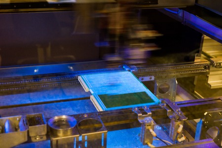 MOSCOW, RUSSIA - November 27, 2014 - Production of electronic components  at high-tech factoryのeditorial素材