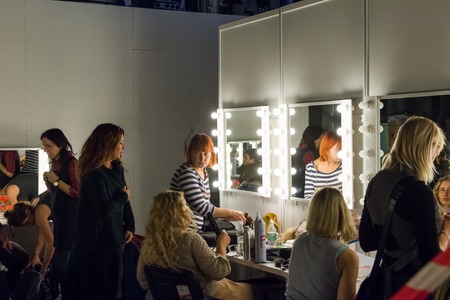 MOSCOW, RUSSIA - January 30, 2015 - TV show filming backstageのeditorial素材