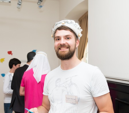 MOSCOW, RUSSIA - August 31, 2014 - Participants of social quest role playing game with Arab Mystery...