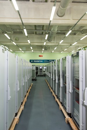 MOSCOW, RUSSIA - November 27, 2014 - Production of electronic components  at high-tech factoryのeditorial素材