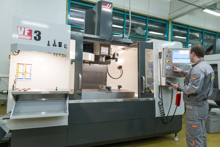 MOSCOW, RUSSIA - November 27, 2014 - Production of electronic components  at high-tech factoryのeditorial素材