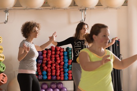 MOSCOW, RUSSIA - December 13, 2012 - Dance class for women at fitness centreのeditorial素材