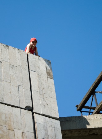MOSCOW, RUSSIA - June 3, 2007 - People at extreme sports Ropejumping event. Group of rope jumpers organize such events for people seeking to bring a dose of adrenaline in their lifeのeditorial素材