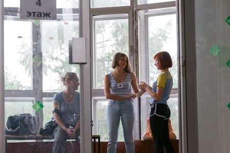 MOSCOW, RUSSIA - August 1, 2008 - Scene of TSEKH International Summer Dance school. Dance teachers from all over the world get to the event to hold classesのeditorial素材