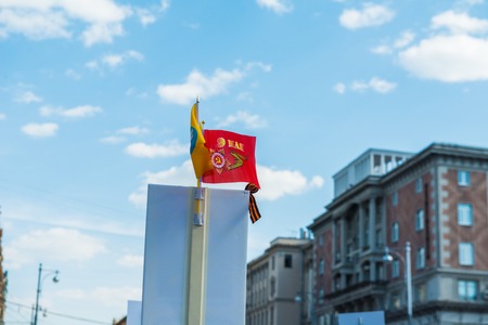 Moscow, Russia - May 9:  Immortal Regiment  marches on. Moscow celebrates 71-th Victory Day anniversary on May 9, 2016 in Moscow.のeditorial素材