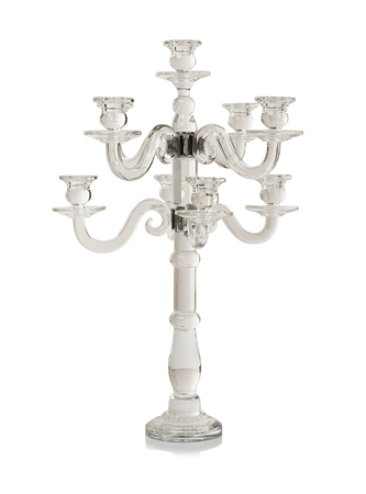 Luxury decorative candlestick isolated on white backgroundの写真素材