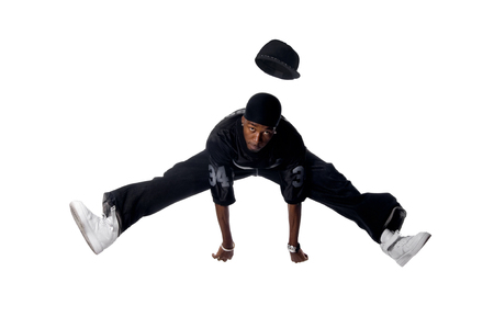 Cool young hip-hop man on white backgroundの写真素材