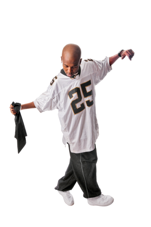Cool young hip-hop man on white backgroundの写真素材