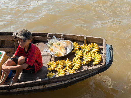 Mekong floating marketのeditorial素材