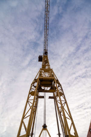 Large Construction crane on site at winter