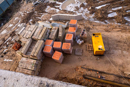 Construction site at winter
