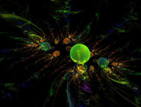 Imaginatory fractal background generated Imageの写真素材