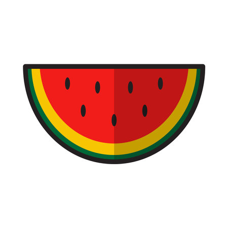 Vector illustration of watermelon, cartoon style.のイラスト素材