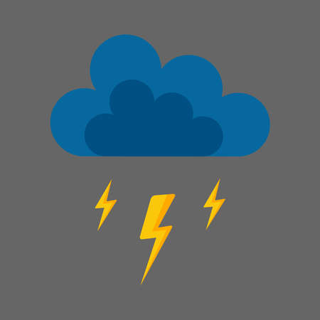 Image of a thunder blue cloud and yellow lightning.