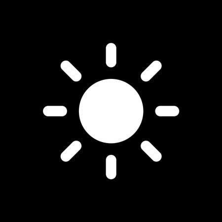 Vector flat icon white sun on a black background.のイラスト素材