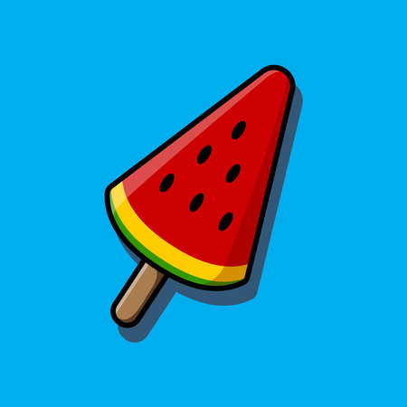 Illustration of watermelon ice cream.のイラスト素材