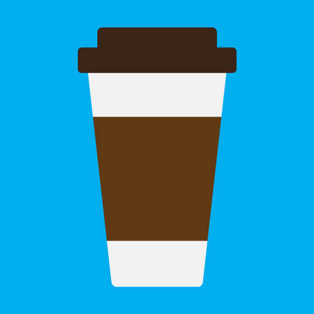Flat illustration of cardboard coffee cup.のイラスト素材