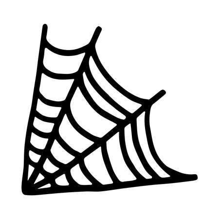 Doodle image of a black web. Vector illustration.のイラスト素材