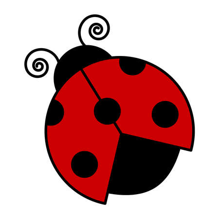 Flat image of a ladybug. Vector illustration.のイラスト素材