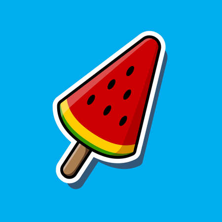 Illustration of watermelon ice cream.のイラスト素材