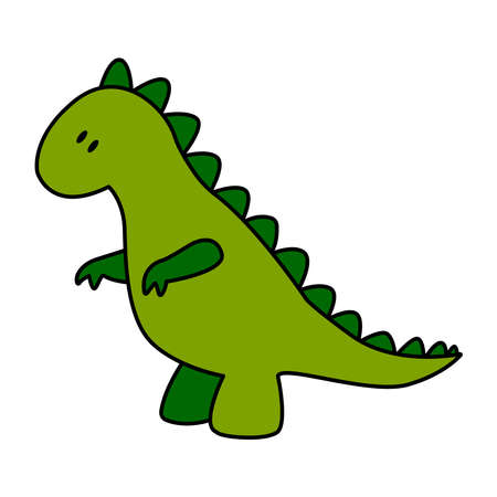 Flat image of green tyrannosaurus dinosaur. Vector illustration.のイラスト素材