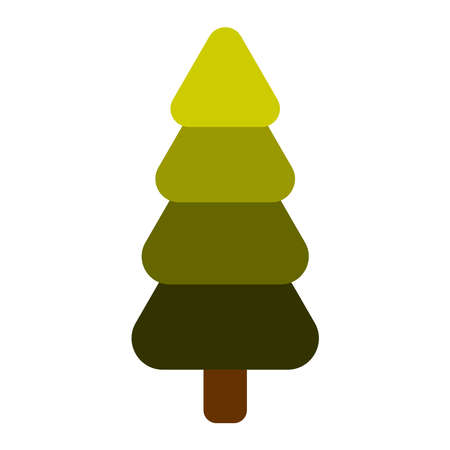 A simple flat image of a Christmas tree. Vector illustration.のイラスト素材