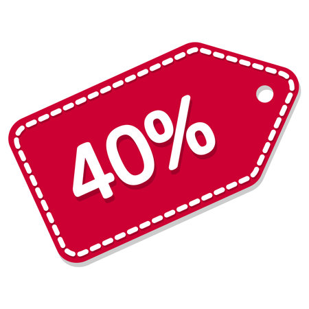 40 percent discount. Black Friday sale illustration. Vector tagのイラスト素材