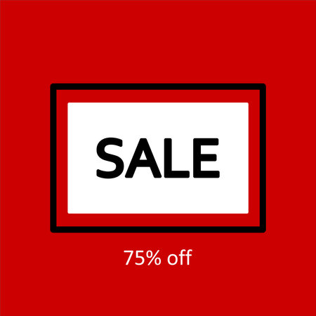 Sale banner. Black text on a white background. Sale offer price sign. Discount text. Vector illustrationのイラスト素材