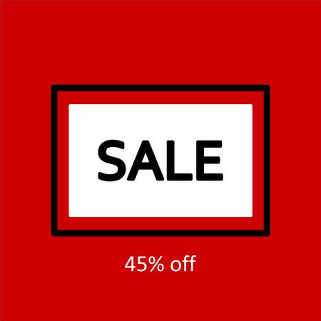 Sale banner. Black text on a white background. Sale offer price sign. Discount text. Vector illustrationのイラスト素材
