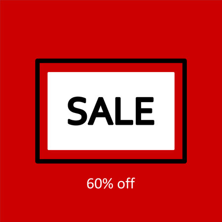 Sale banner. Black text on a white background. Sale offer price sign. Discount text. Vector illustrationのイラスト素材