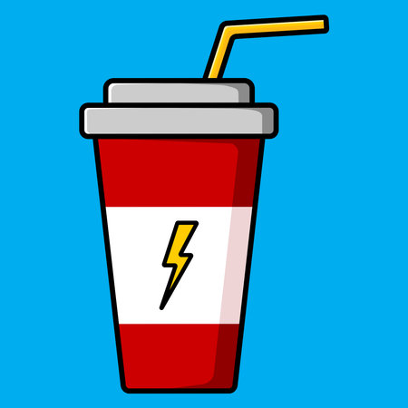 Glass with the image of lightning. Vector illustrationのイラスト素材