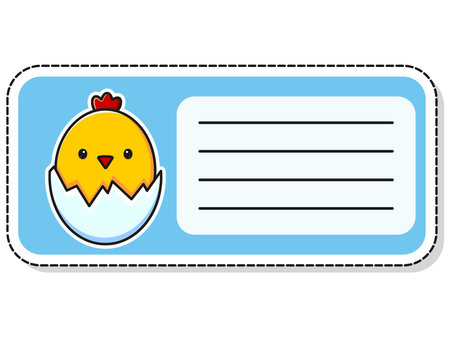 children label. Notebook stickers. Notepad stickers. Vector illustrationのイラスト素材