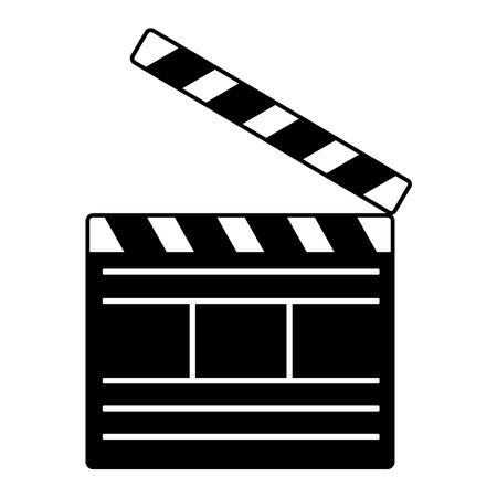 Movie clapperboard Isolated on white background. Vector illustrationのイラスト素材