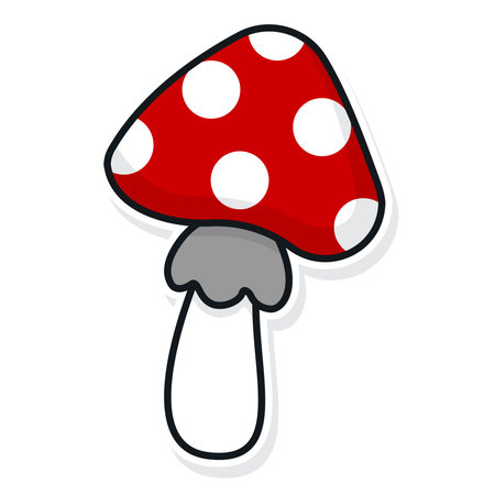 Red fly agaric isolated on white background. vector illustrationのイラスト素材