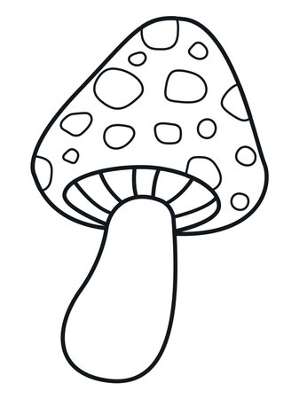 A simple outline illustration of a fly agaricのイラスト素材