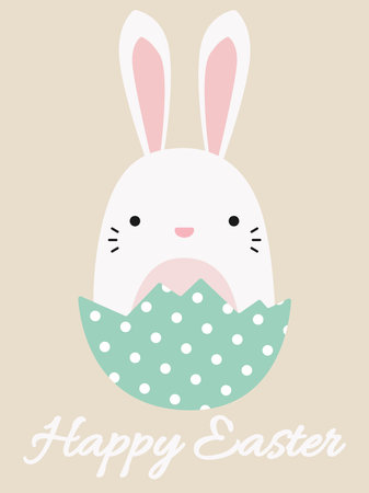 Happy Easter postcard. Easter Bunny. Vector postcard for Easterのイラスト素材