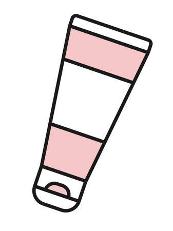 Simple flat vector illustration of cream tube. Facial scrub. Cosmetical toolsのイラスト素材