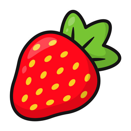 Cartoon bright strawberry. Vector illustrationのイラスト素材