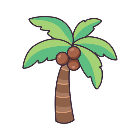 Cartoon palm tree. Vector illustration in flat styleのイラスト素材