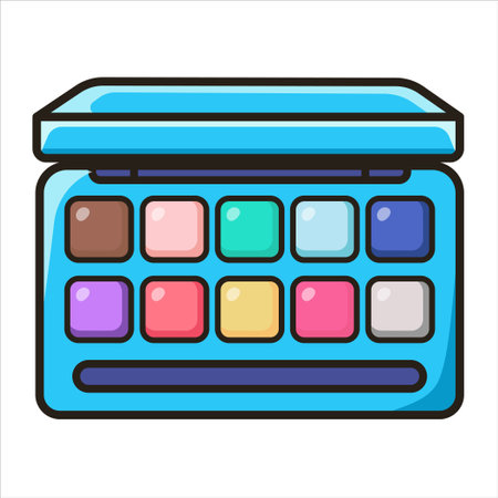 Eyeshadow palette. Decorative cosmetics. Vector illustration in flat styleのイラスト素材