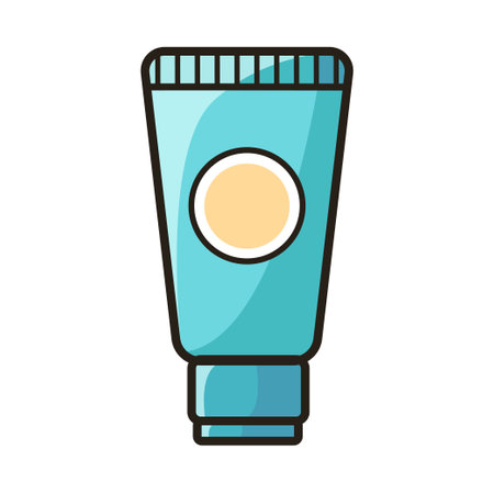 Ð¡artoon packaging. Toothpaste. Face cream. Tube of hand cream. Facial care cosmetics. Vector illustration in flat styleのイラスト素材