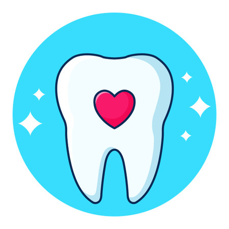Healthy tooth. Teeth cleaning. Childrens learning card. Poster for dentistry. Vector illustration in cartoon style.のイラスト素材