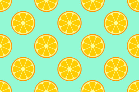 Seamless pattern of orange and lemon slices. Vector illustrationのイラスト素材
