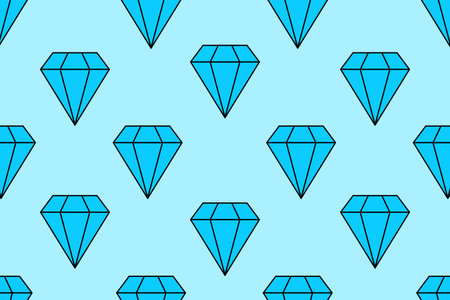 Blue diamond seamless pattern. Vector illustrationのイラスト素材