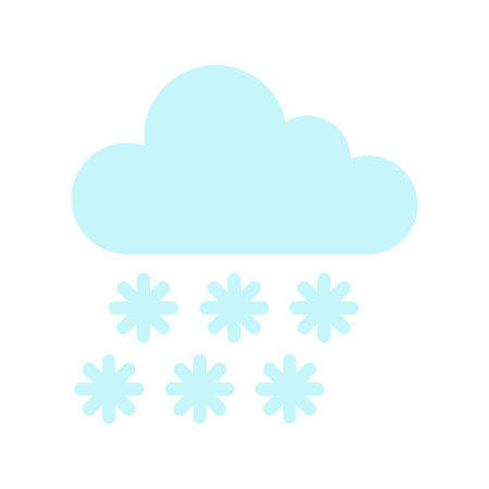 Snow cloud icon. Vector illustration in flat style isolated on white background.のイラスト素材