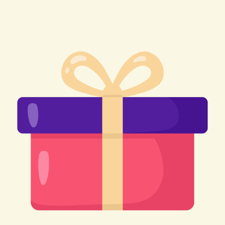 Cute gift box. Vector illustrationのイラスト素材
