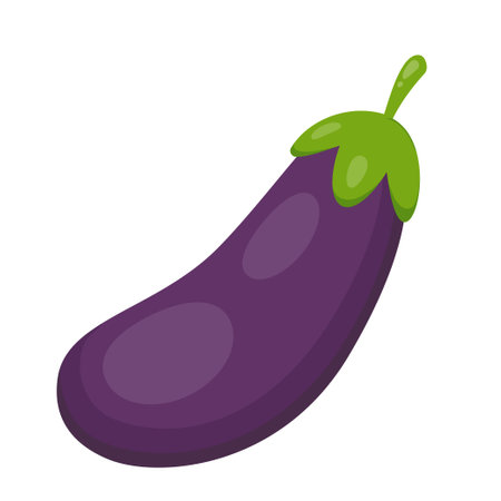 Ripe eggplant. Vector illustration in flat styleのイラスト素材